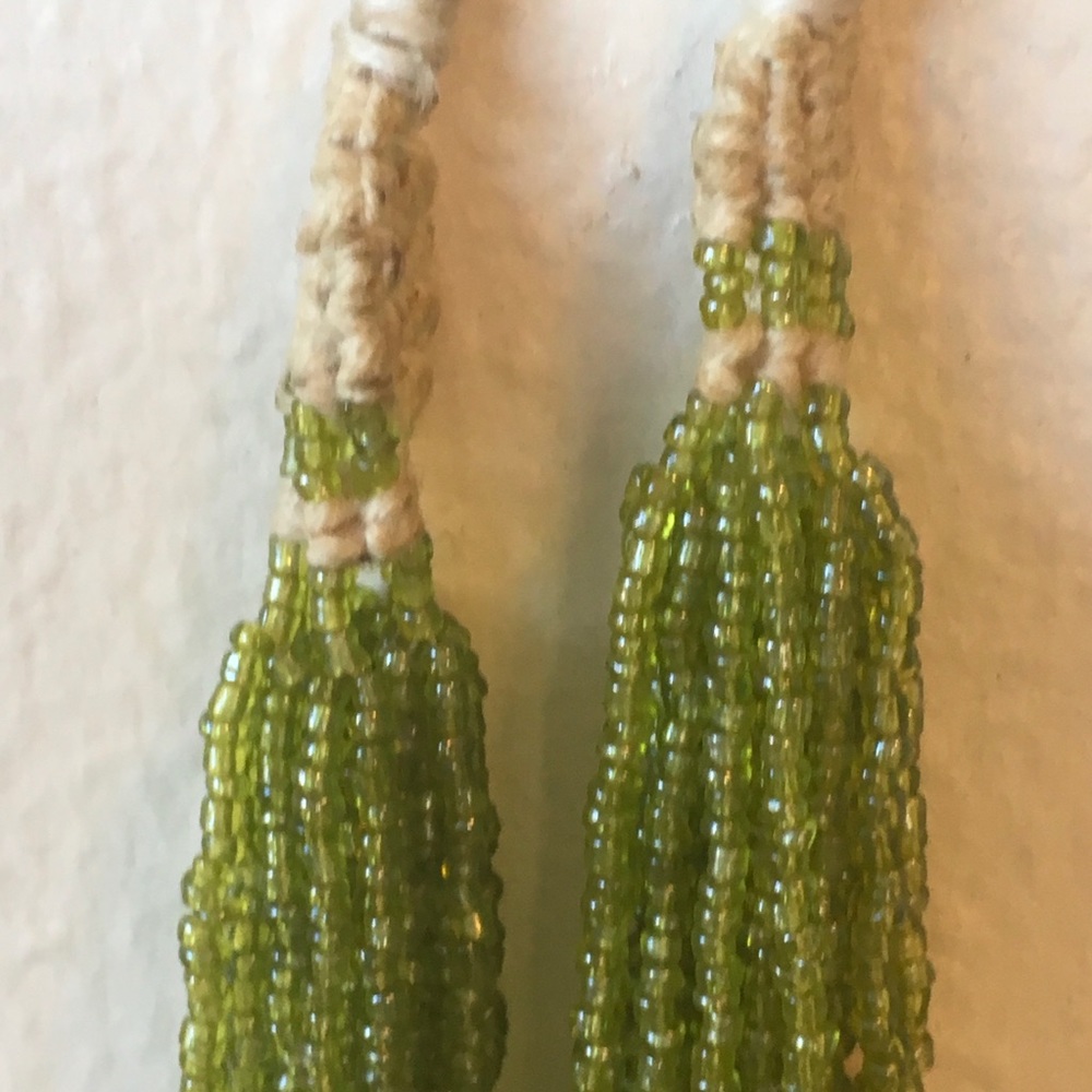 Multi Strand Green Beads Necklace-SOLD - Picture 6 of 7
